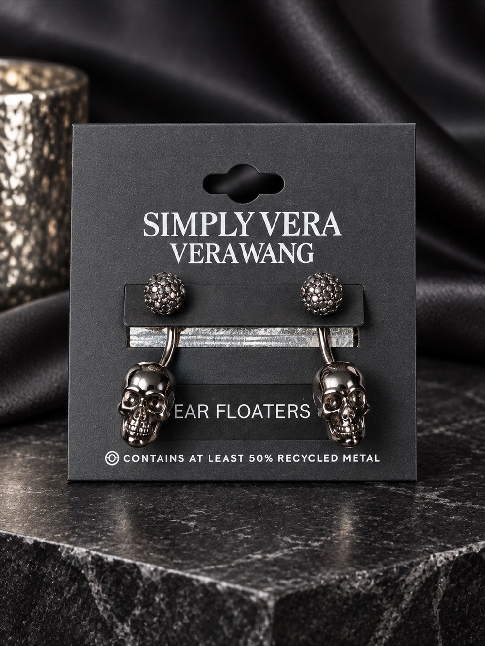 Simply Vera Vera Wang Skull Ear Floater Earrings